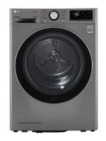 LG - 4.2 cu ft Stackable Electric Dryer with Dual Inverter HeatPump - Graphite steel - Front_Zoom