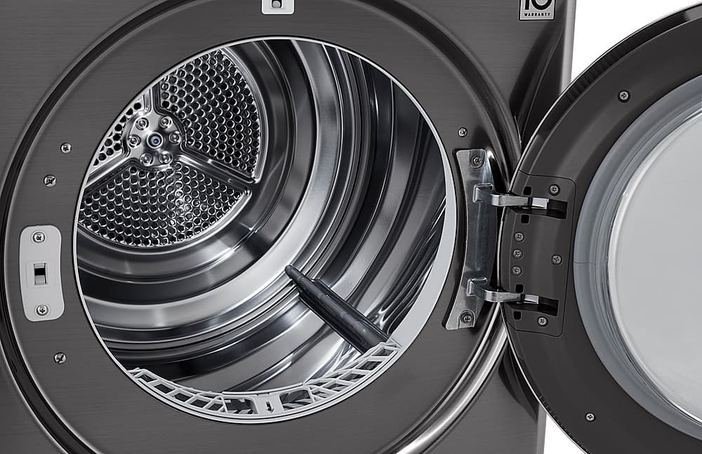 Alt View 14. LG - 4.2 Cu. Ft. Stackable Smart Electric Dryer with Dual Inverter HeatPump - Graphite Steel.