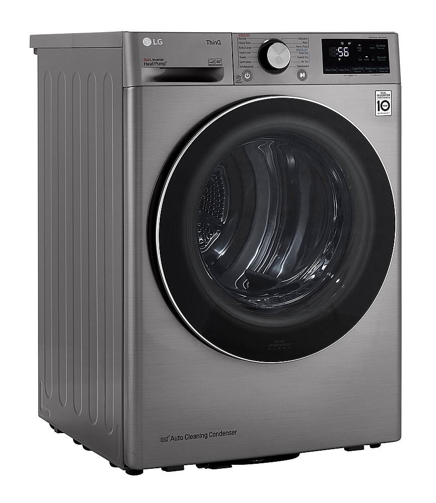 Alt View 15. LG - 4.2 Cu. Ft. Stackable Smart Electric Dryer with Dual Inverter HeatPump - Graphite Steel.