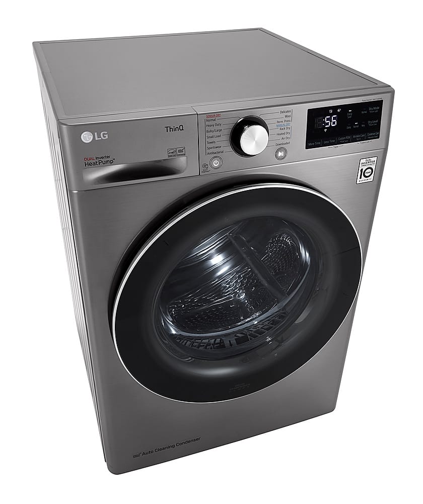 Alt View 17. LG - 4.2 Cu. Ft. Stackable Smart Electric Dryer with Dual Inverter HeatPump - Graphite Steel.