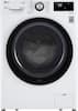 Front. LG - 2.4 Cu. Ft. High-Efficiency Stackable Smart Front Load Washer with Steam and Built-In Intelligence - White.