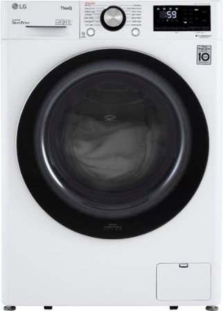 LG - 2.4 Cu. Ft. High-Efficiency Stackable Smart Front Load Washer with Steam and Built-In Intelligence - White
