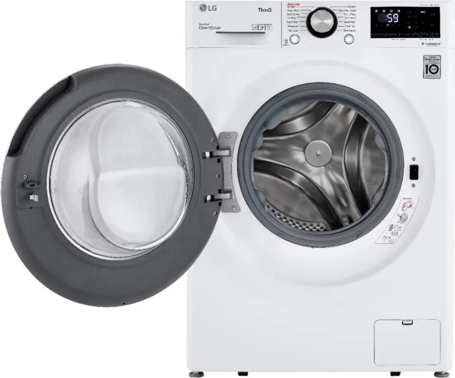 Alt View 12. LG - 2.4 Cu. Ft. High-Efficiency Stackable Smart Front Load Washer with Steam and Built-In Intelligence - White.