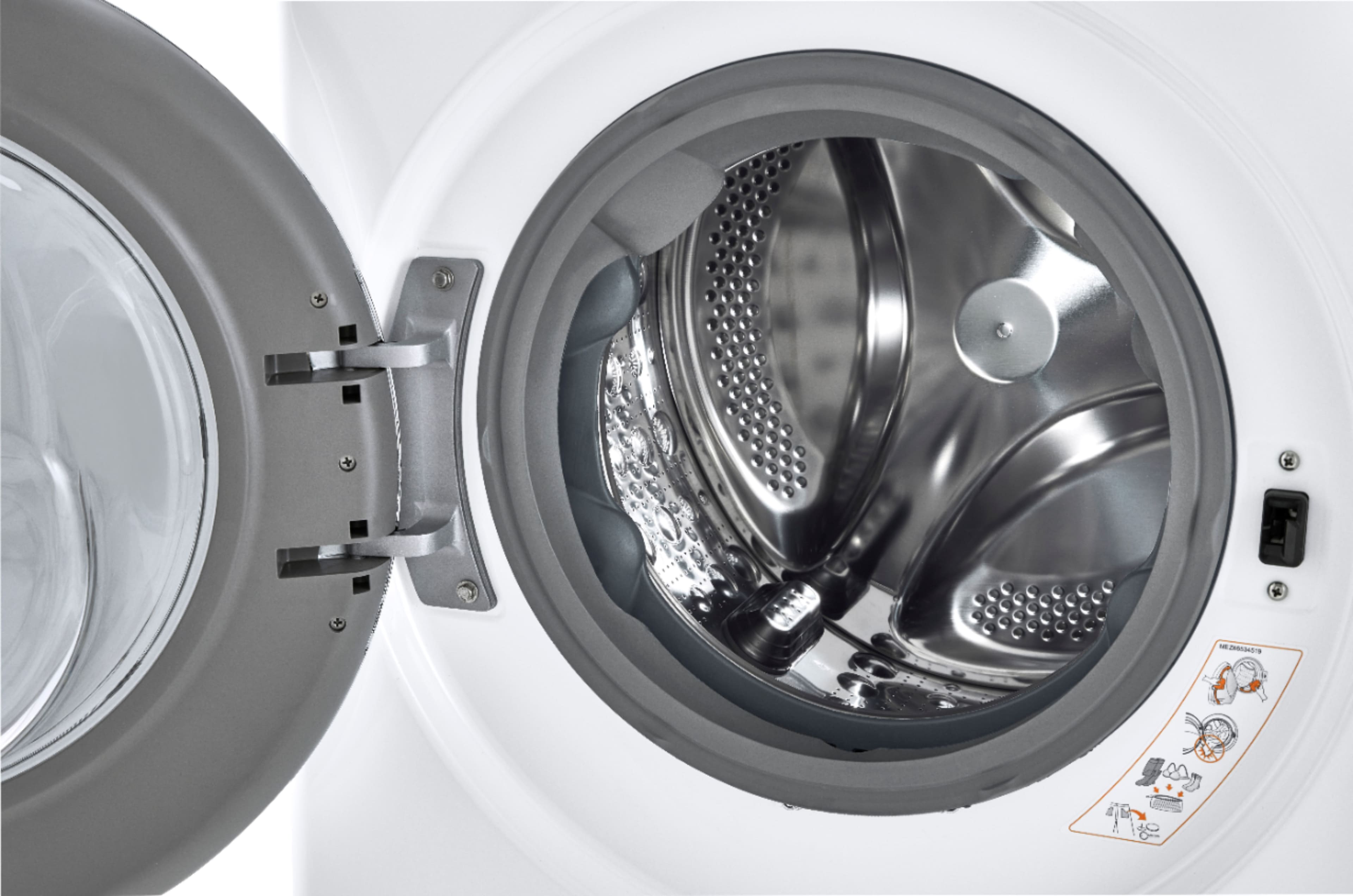 Alt View 14. LG - 2.4 Cu. Ft. High-Efficiency Stackable Smart Front Load Washer with Steam and Built-In Intelligence - White.