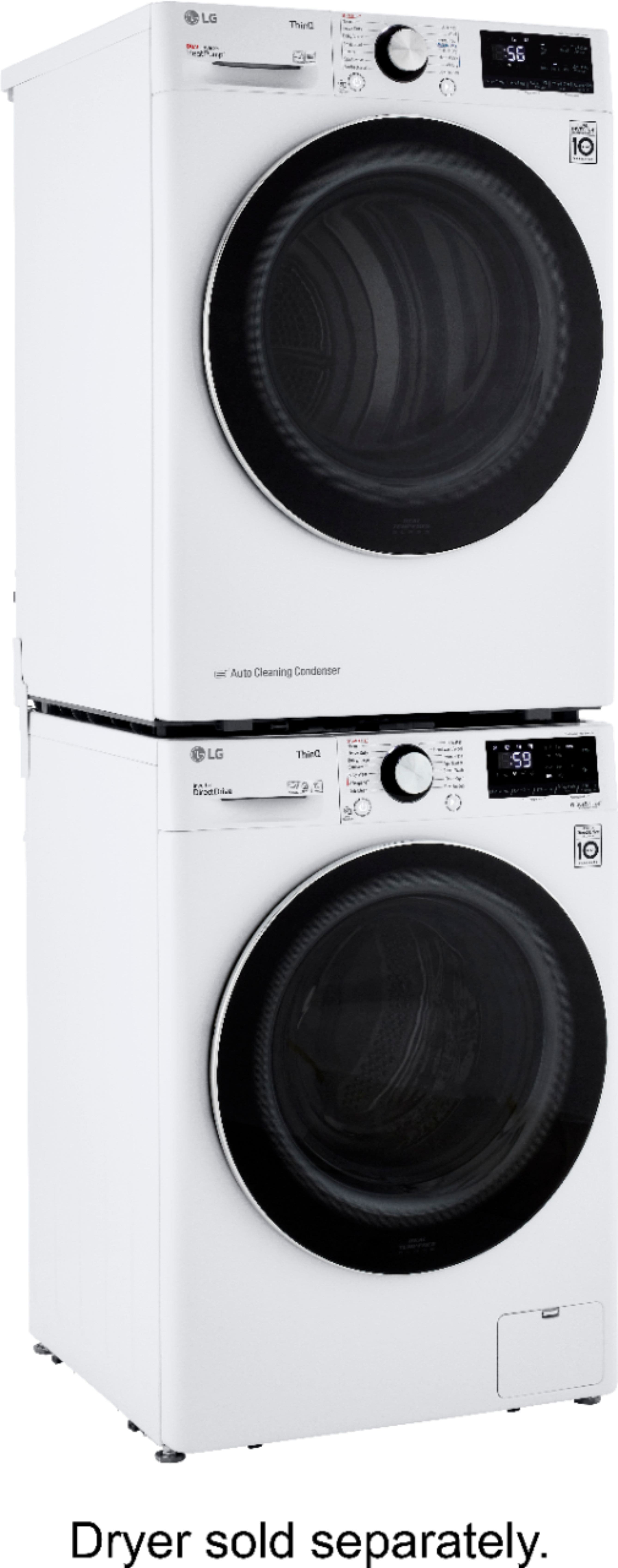 Alt View 15. LG - 2.4 Cu. Ft. High-Efficiency Stackable Smart Front Load Washer with Steam and Built-In Intelligence - White.
