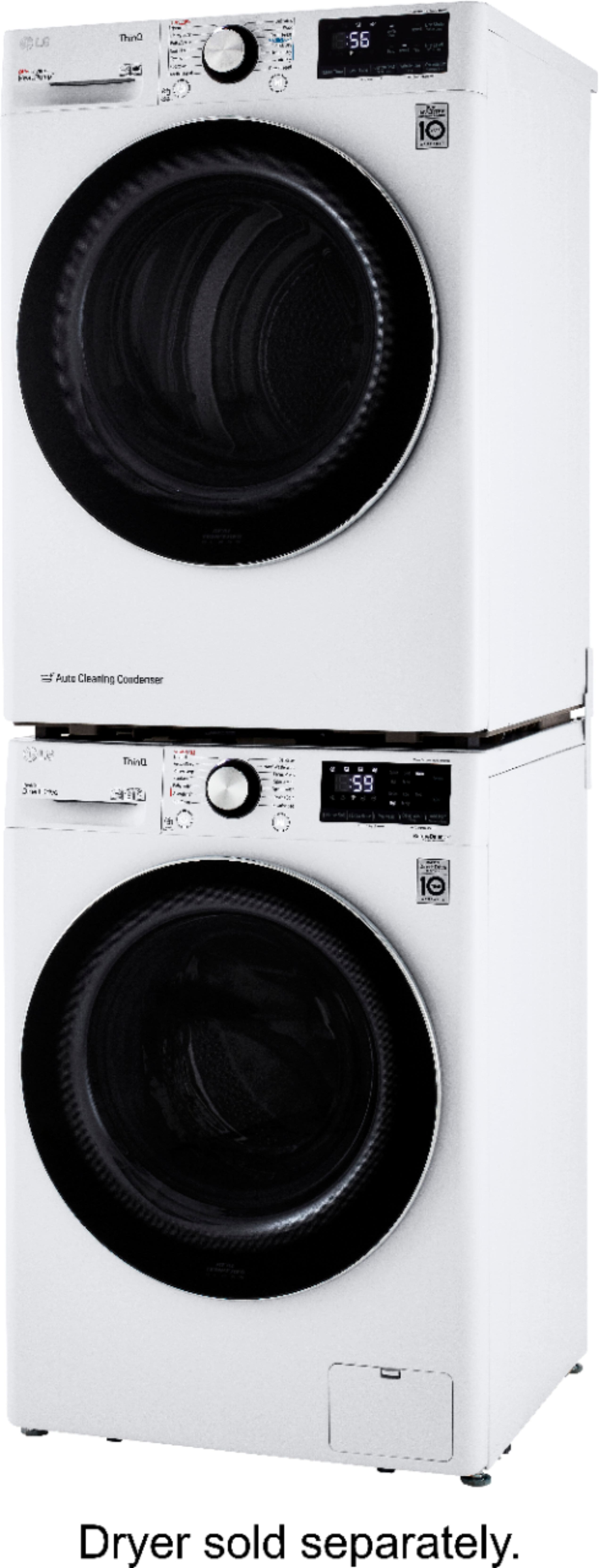 Alt View 18. LG - 2.4 Cu. Ft. High-Efficiency Stackable Smart Front Load Washer with Steam and Built-In Intelligence - White.