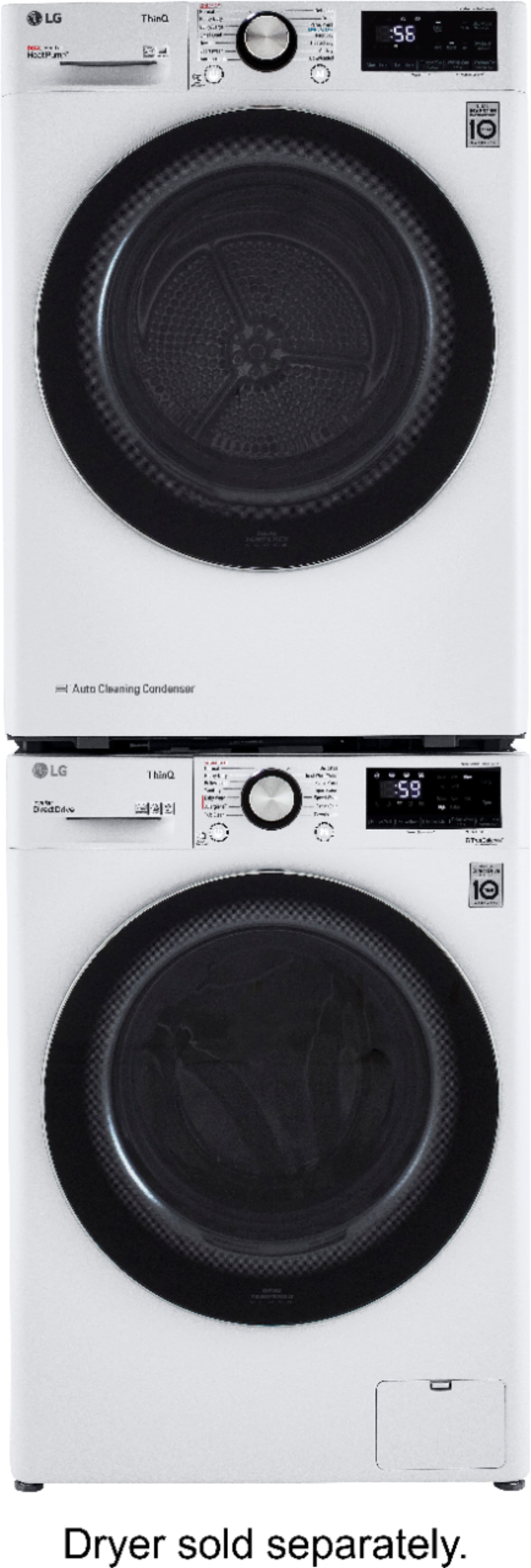 Alt View 21. LG - 2.4 Cu. Ft. High-Efficiency Stackable Smart Front Load Washer with Steam and Built-In Intelligence - White.