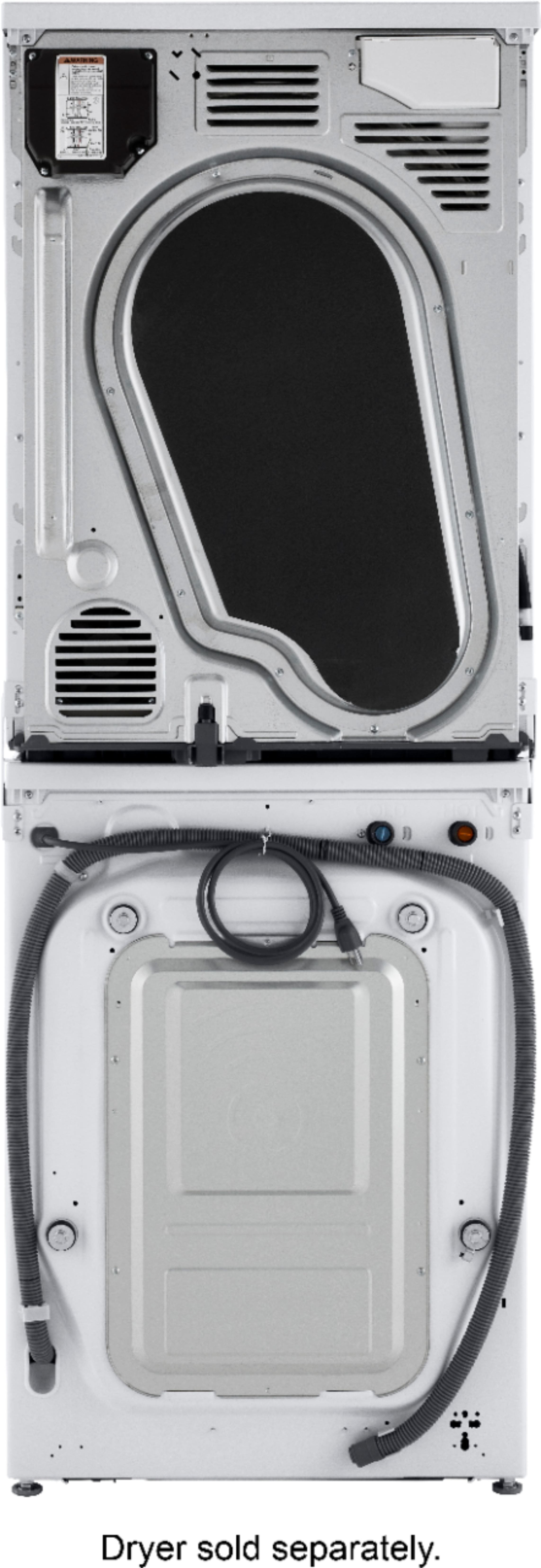 Alt View 31. LG - 2.4 Cu. Ft. High-Efficiency Stackable Smart Front Load Washer with Steam and Built-In Intelligence - White.