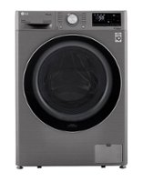LG - 2.4 Cu. Ft. Compact Smart Front Load Washer with Built-In Intelligence - Graphite steel - Front_Zoom