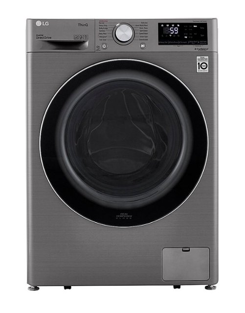 LG – 2.4 cu ft Compact Front Load Washer with Built-In Intelligence – Graphite Steel