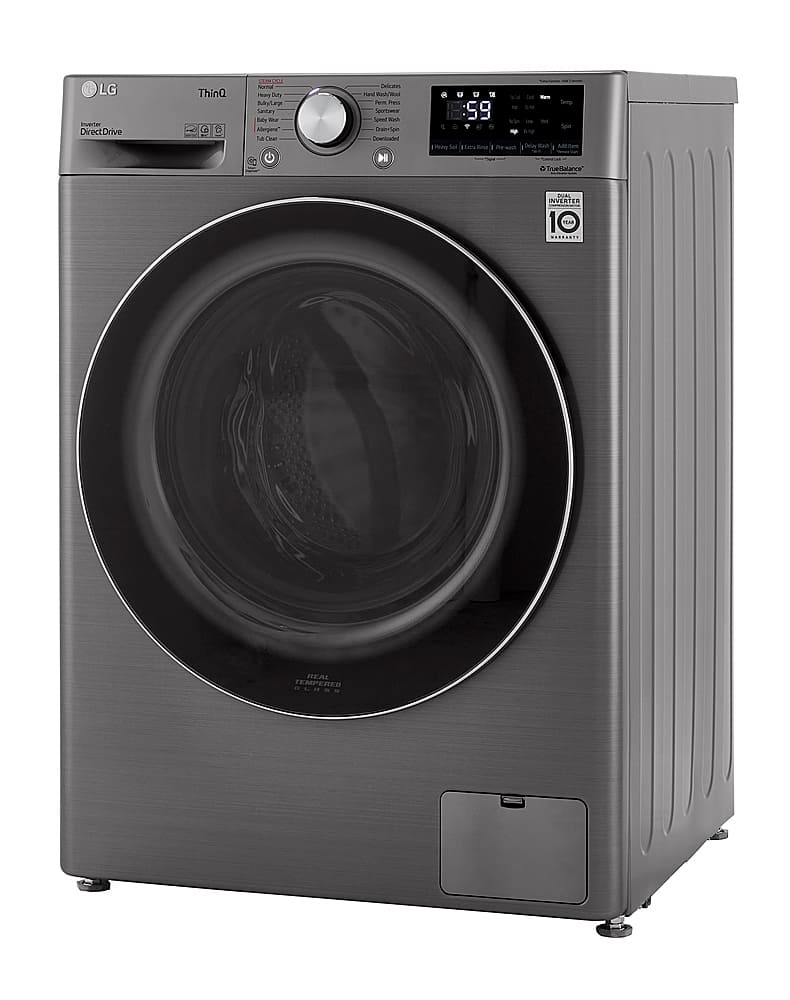 Alt View 13. LG - 2.4 Cu. Ft. High-Efficiency Stackable Smart Front Load Washer with Steam and Built-In Intelligence - Graphite Steel.