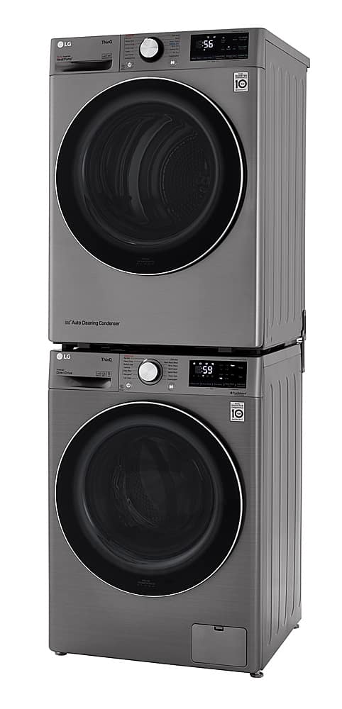 Alt View 22. LG - 2.4 Cu. Ft. High-Efficiency Stackable Smart Front Load Washer with Steam and Built-In Intelligence - Graphite Steel.