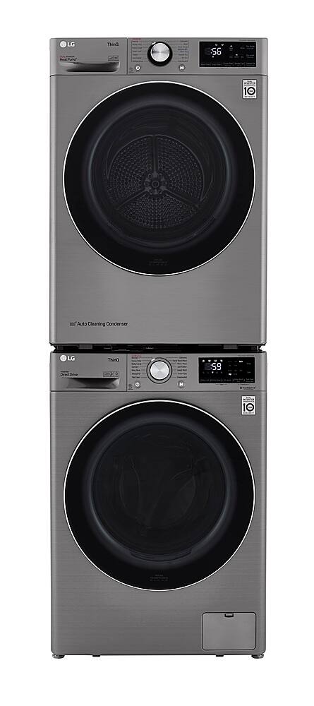 Alt View 23. LG - 2.4 Cu. Ft. High-Efficiency Stackable Smart Front Load Washer with Steam and Built-In Intelligence - Graphite Steel.