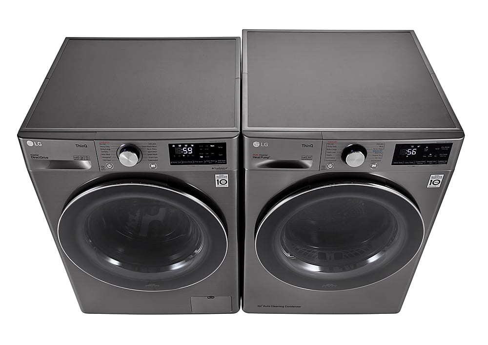 Alt View 33. LG - 2.4 Cu. Ft. High-Efficiency Stackable Smart Front Load Washer with Steam and Built-In Intelligence - Graphite Steel.