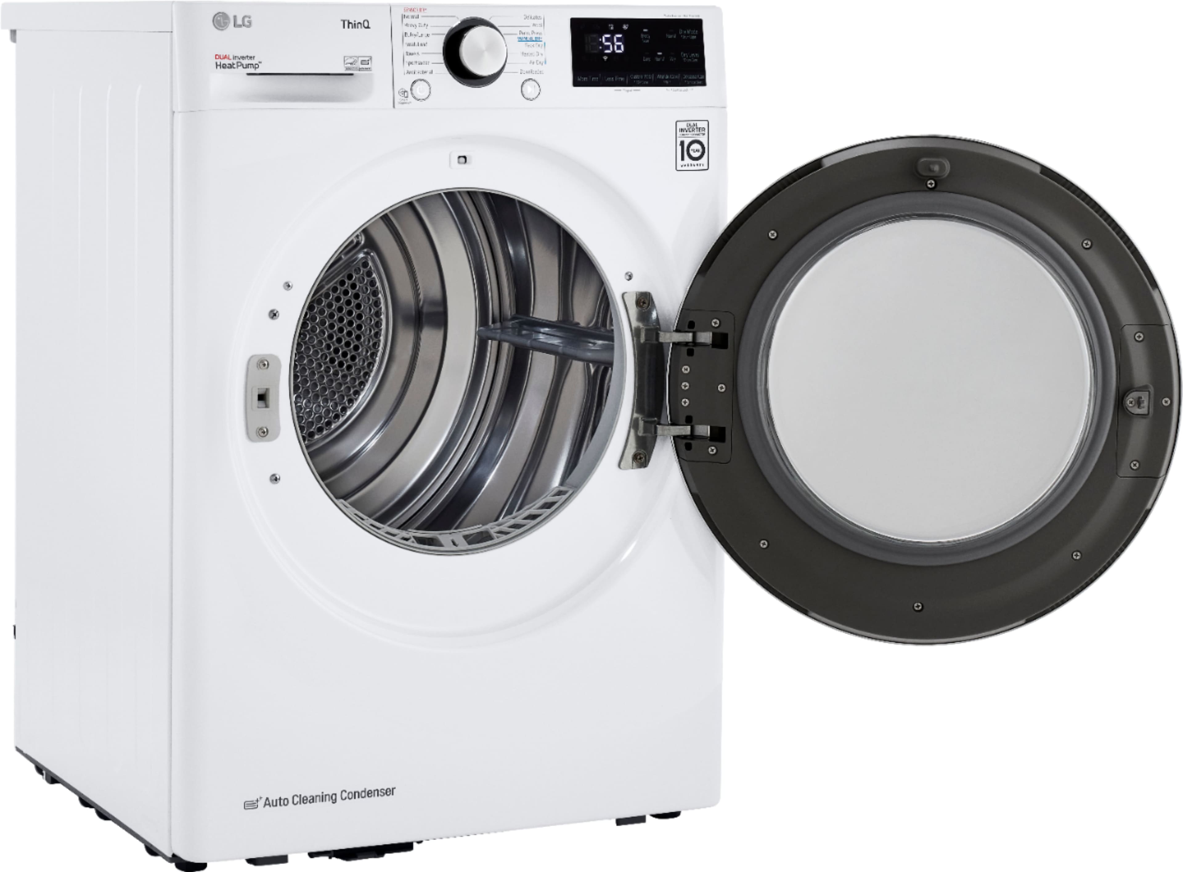 Alt View 11. LG - 4.2 Cu. Ft. Stackable Smart Electric Dryer with Dual Inverter HeatPump - White.