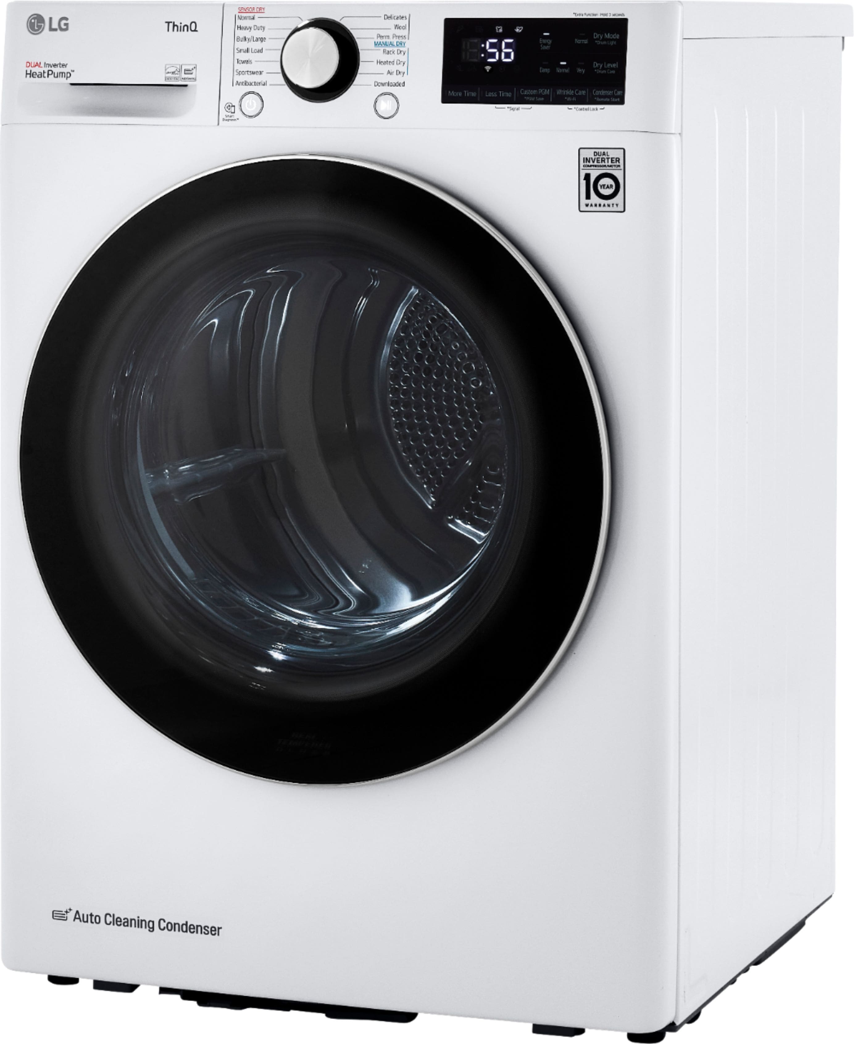 Alt View 12. LG - 4.2 Cu. Ft. Stackable Smart Electric Dryer with Dual Inverter HeatPump - White.