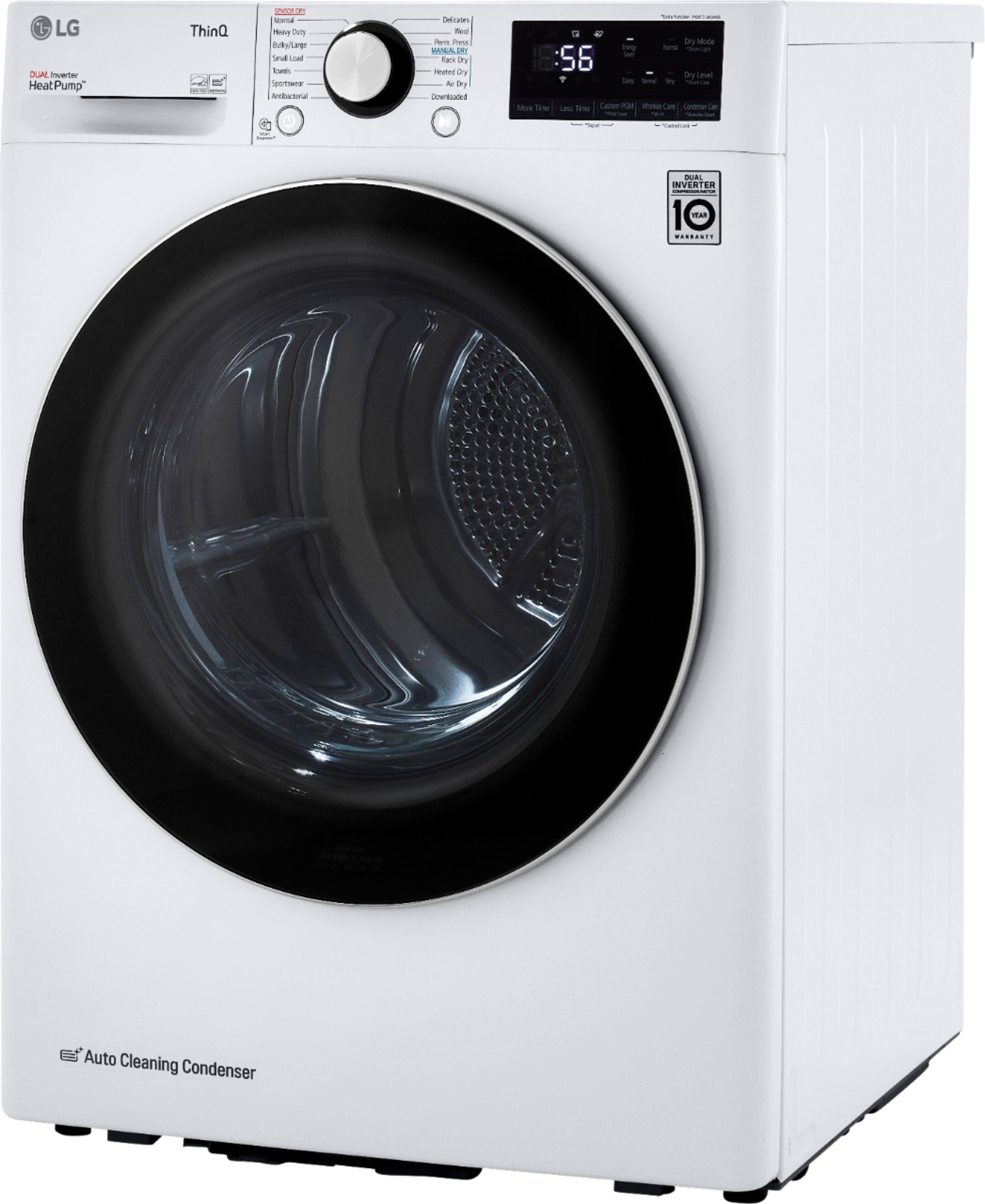 Alt View 12. LG - 4.2 Cu. Ft. Stackable Smart Electric Dryer with Dual Inverter HeatPump - White.