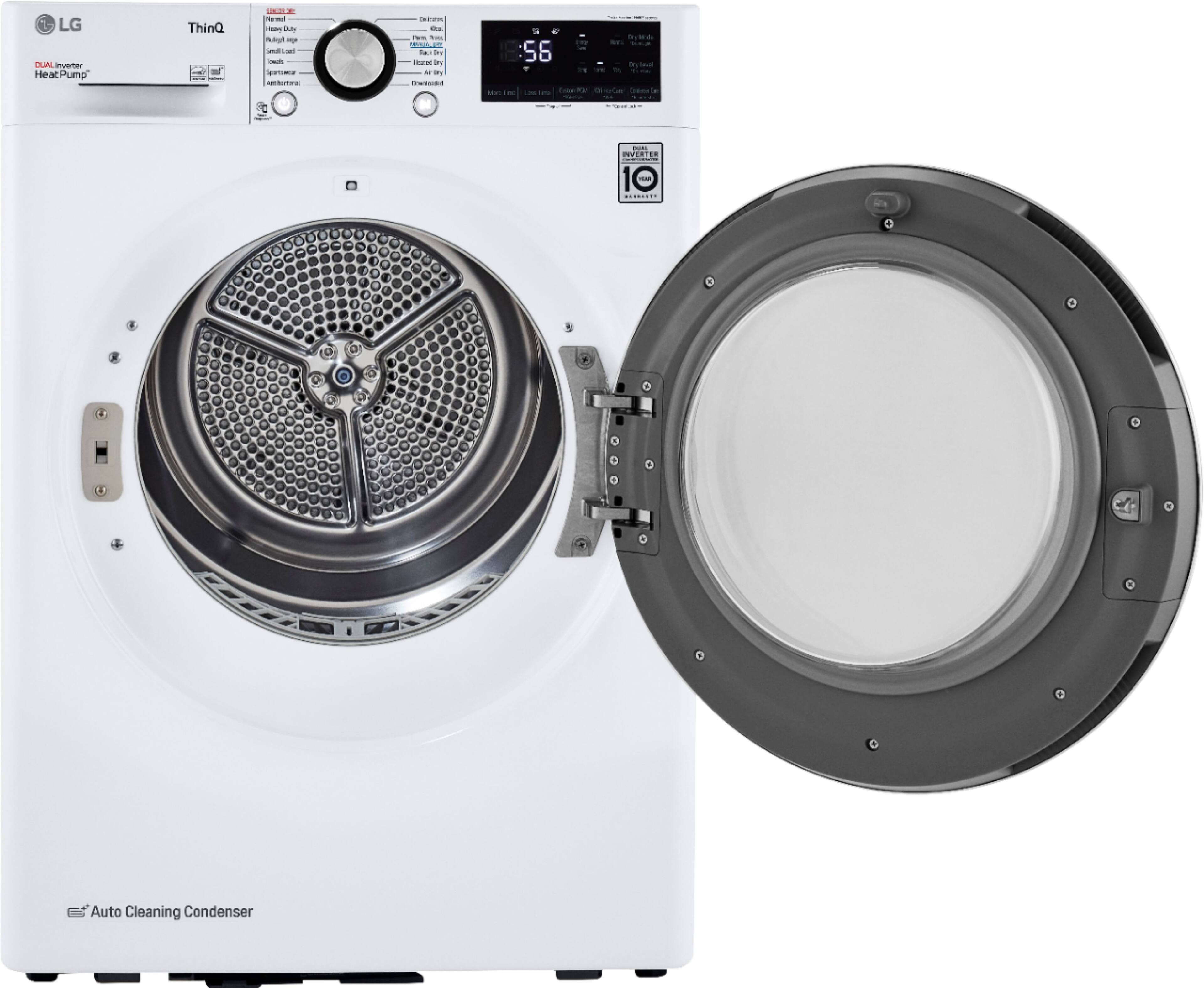 Alt View 14. LG - 4.2 Cu. Ft. Stackable Smart Electric Dryer with Dual Inverter HeatPump - White.