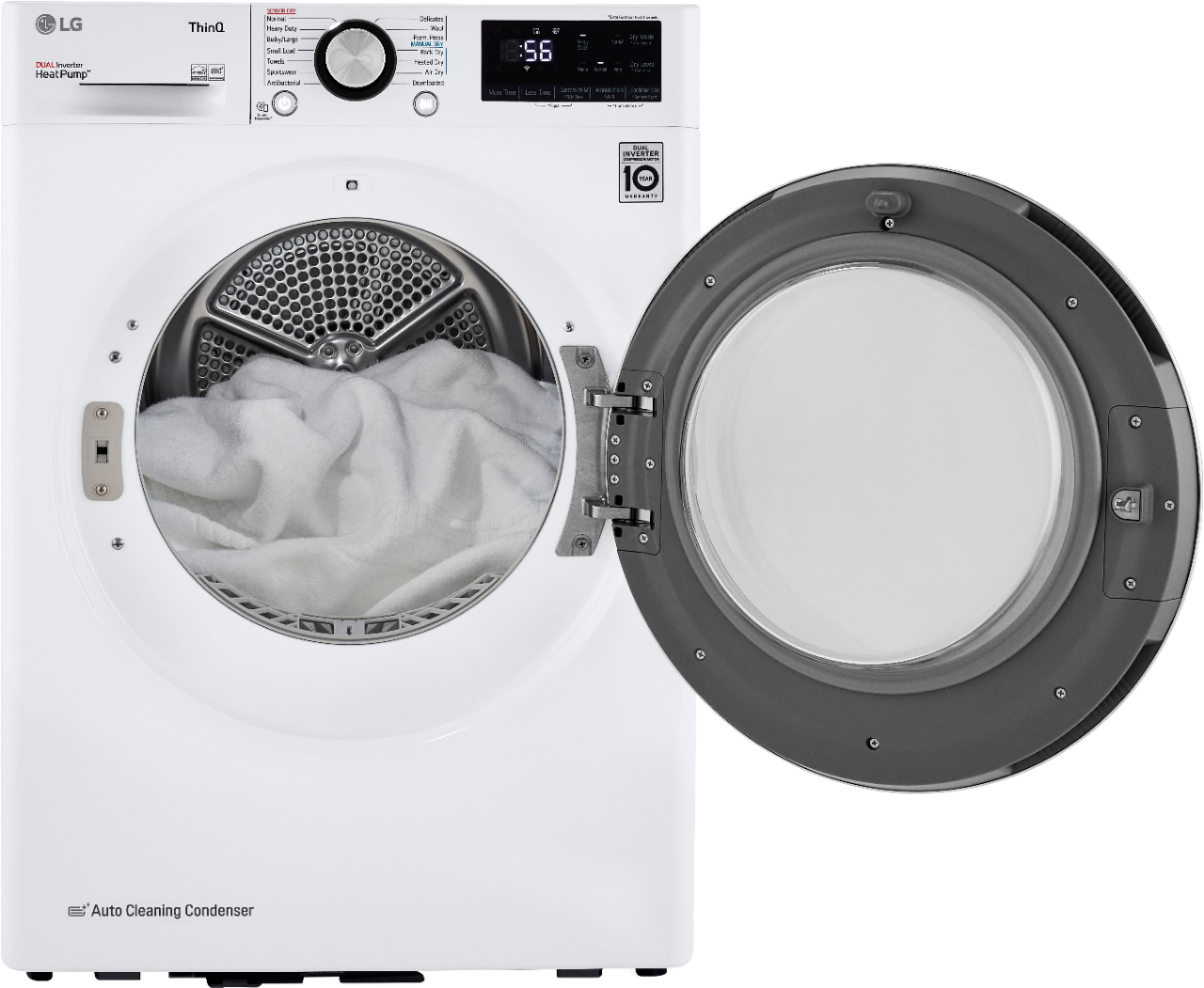 Alt View 16. LG - 4.2 Cu. Ft. Stackable Smart Electric Dryer with Dual Inverter HeatPump - White.