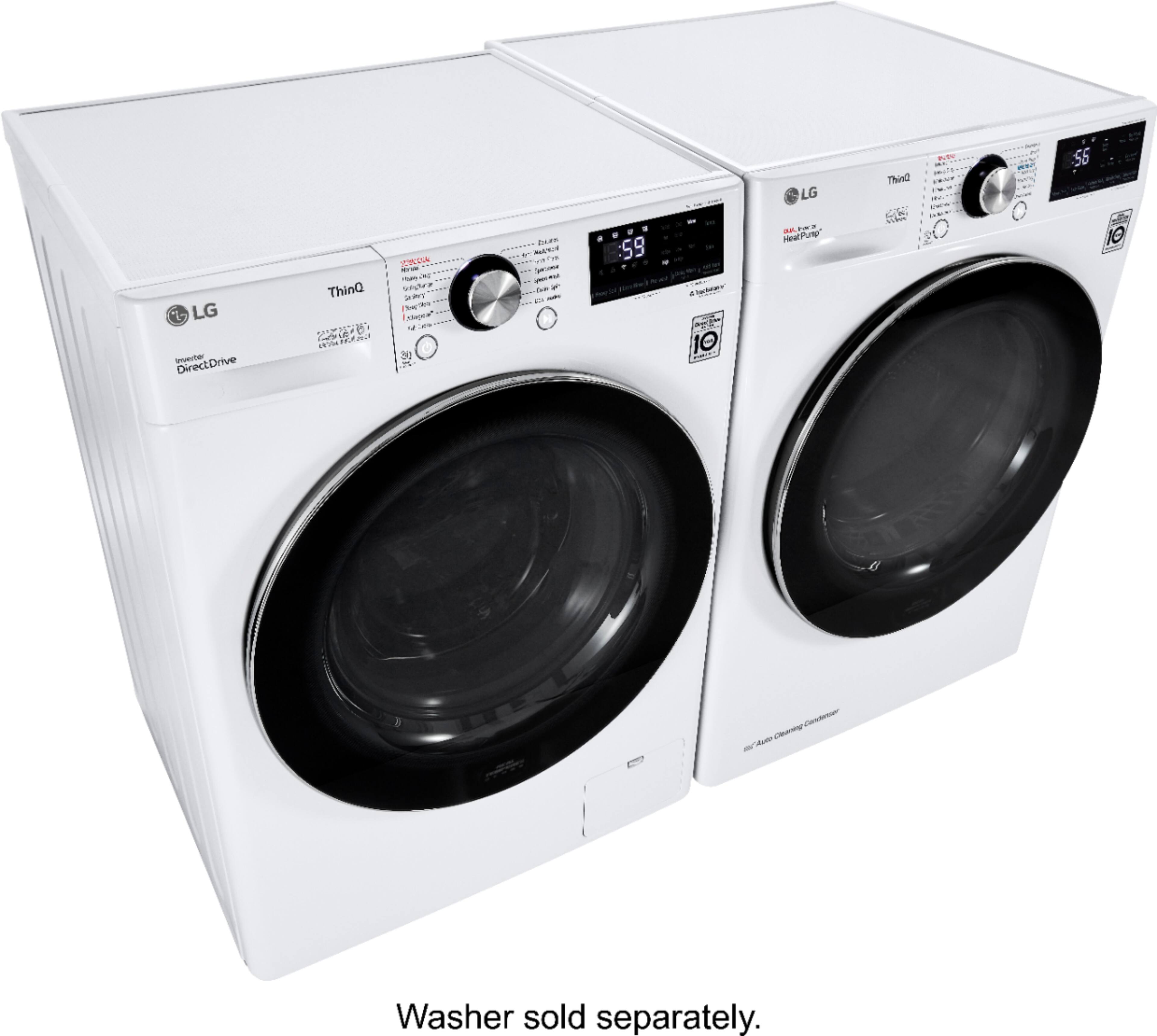 Alt View 20. LG - 4.2 Cu. Ft. Stackable Smart Electric Dryer with Dual Inverter HeatPump - White.