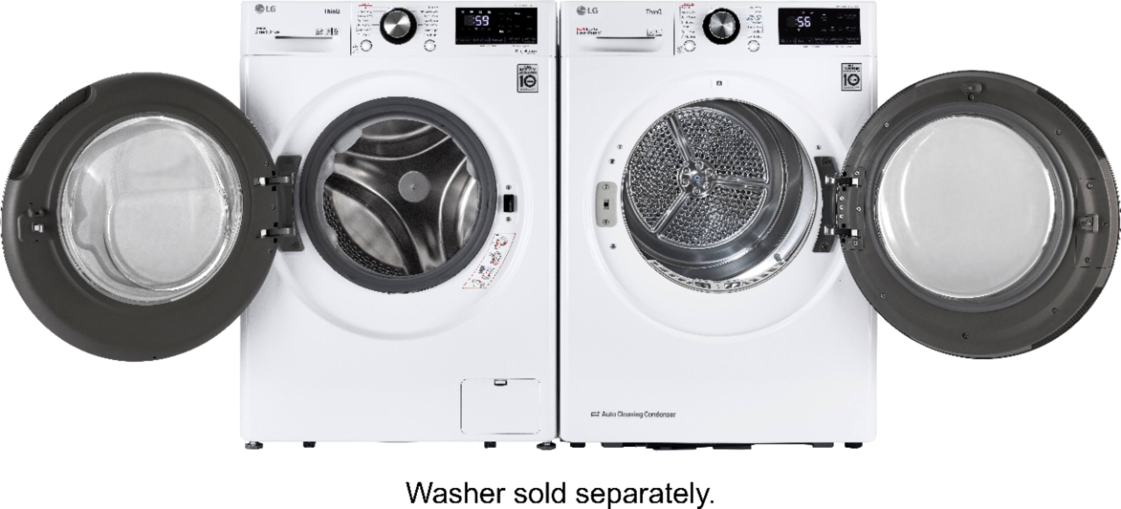 Alt View 21. LG - 4.2 Cu. Ft. Stackable Smart Electric Dryer with Dual Inverter HeatPump - White.