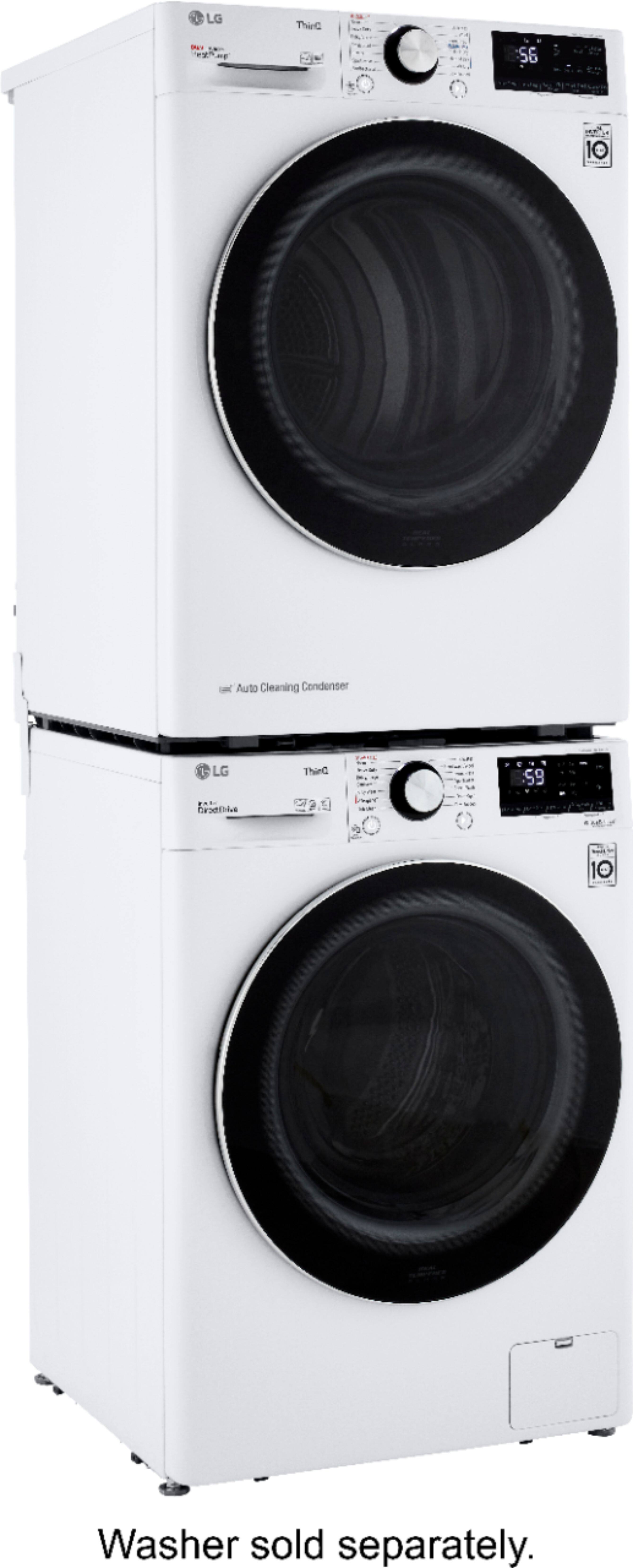 Alt View 23. LG - 4.2 Cu. Ft. Stackable Smart Electric Dryer with Dual Inverter HeatPump - White.