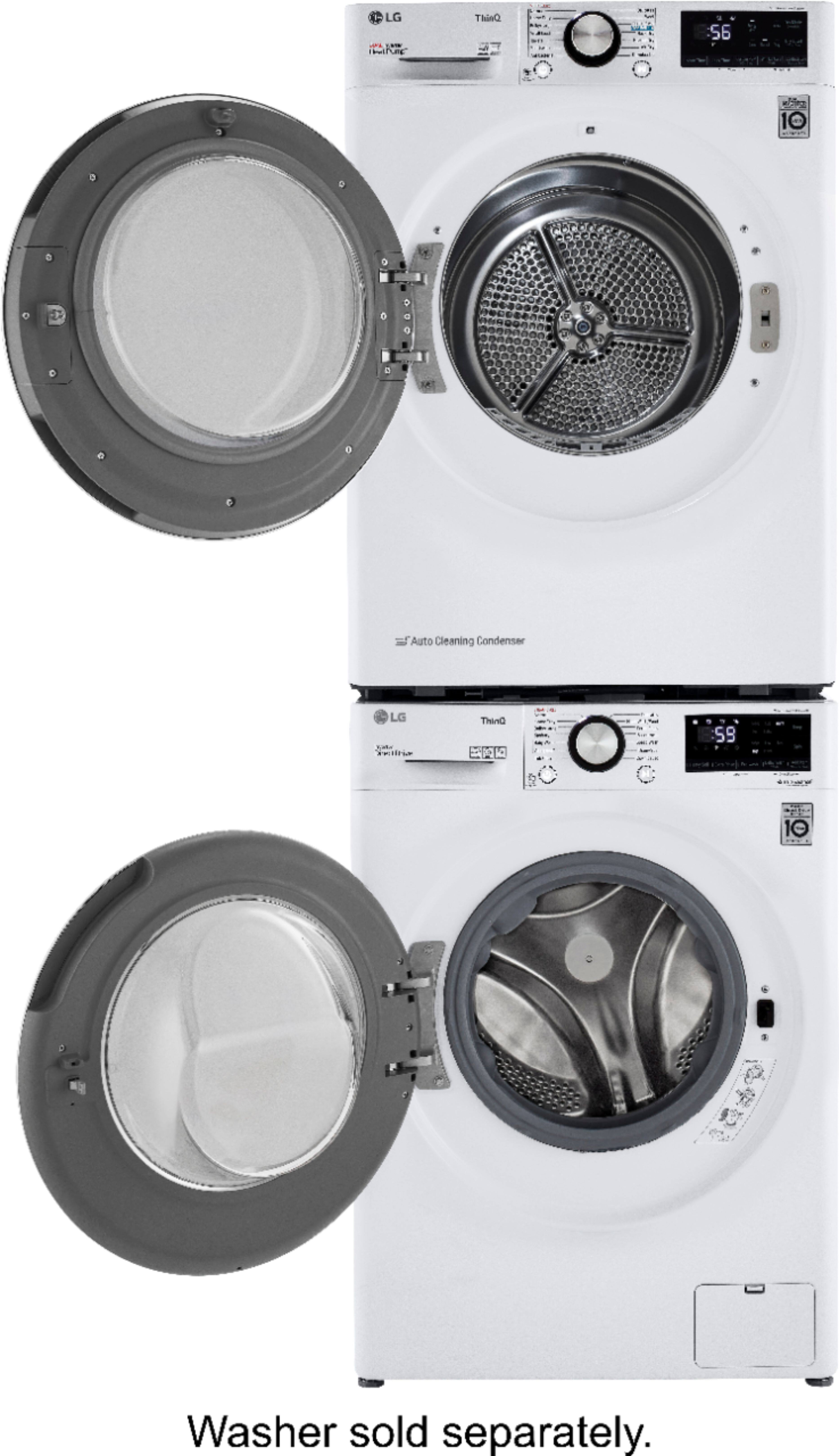Alt View 25. LG - 4.2 Cu. Ft. Stackable Smart Electric Dryer with Dual Inverter HeatPump - White.