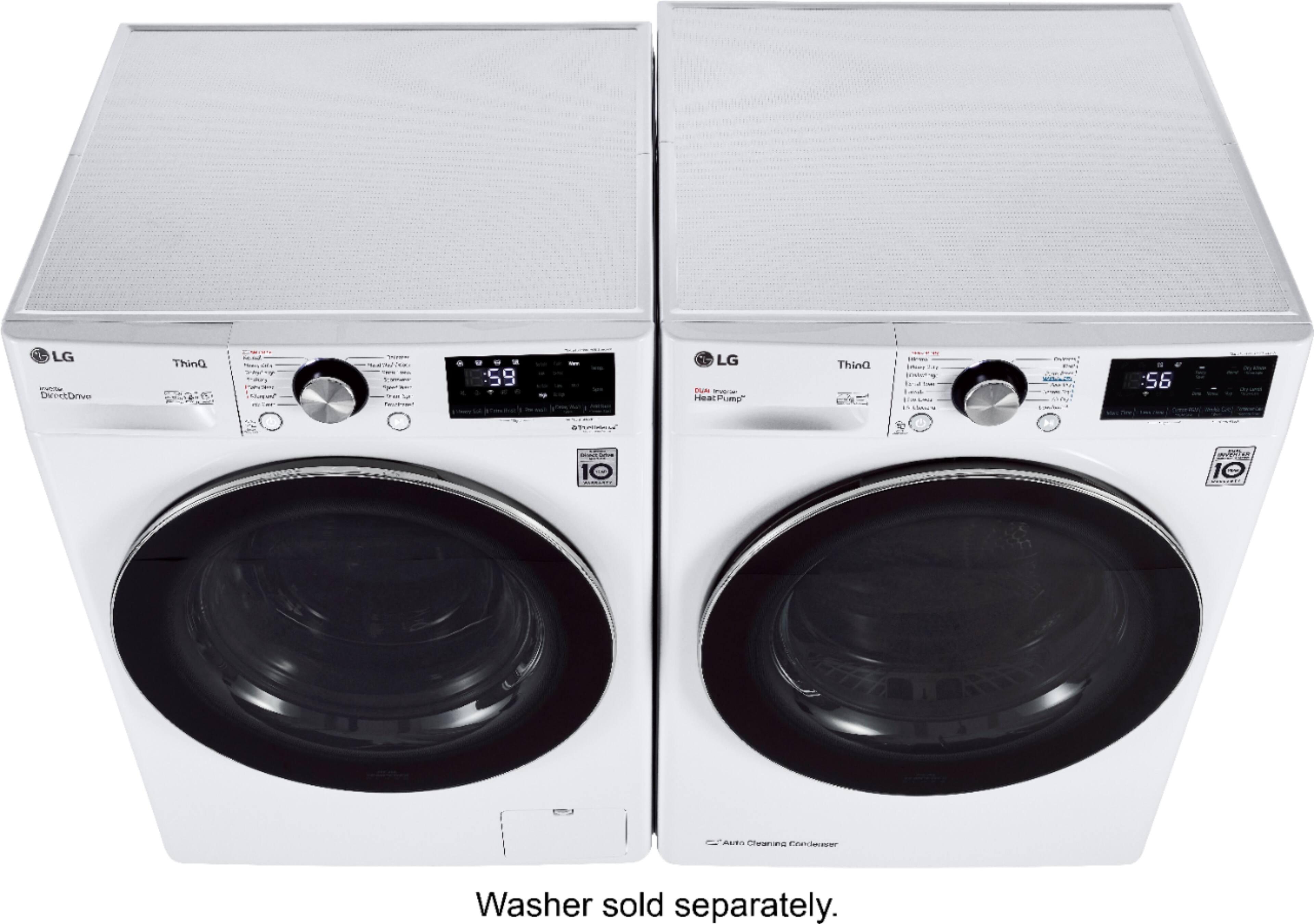 Alt View 27. LG - 4.2 Cu. Ft. Stackable Smart Electric Dryer with Dual Inverter HeatPump - White.