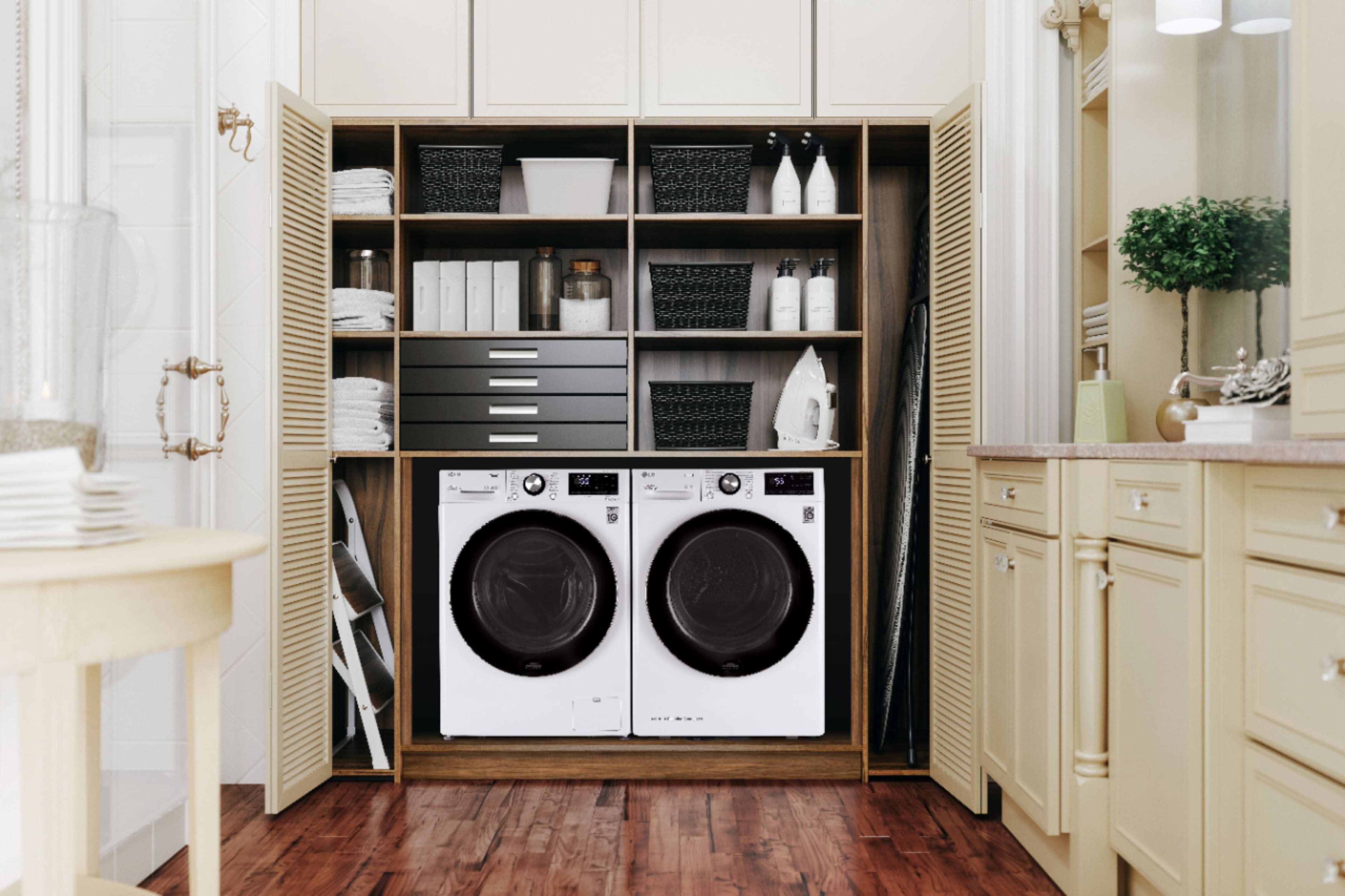 Alt View 28. LG - 4.2 Cu. Ft. Stackable Smart Electric Dryer with Dual Inverter HeatPump - White.