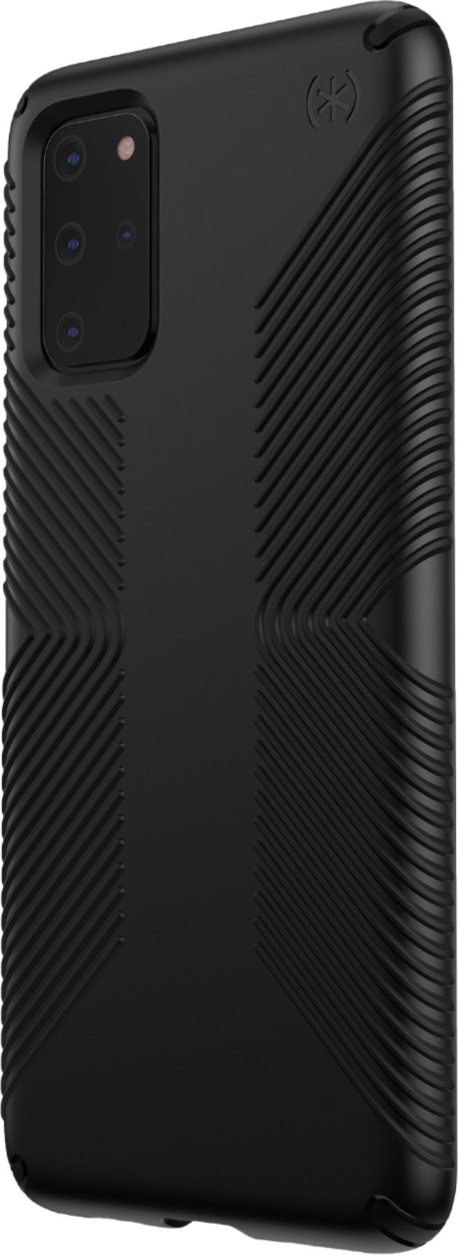 Left View: Speck - Presidio Grip Case for Samsung Galaxy S20+ 5G - Black/Black