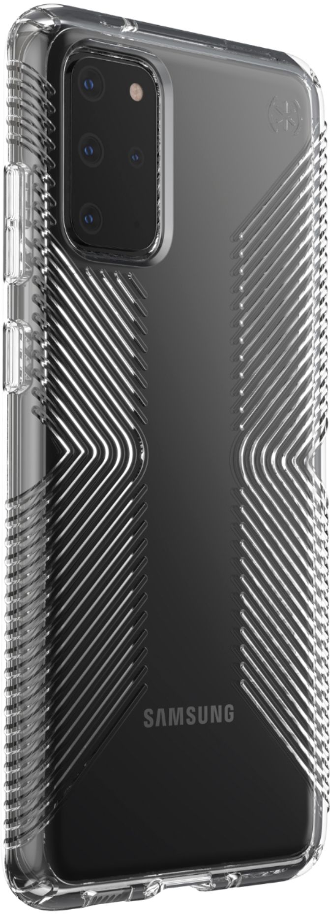 Angle View: Speck - Presidio Perfect Clear + Grip Case for Samsung Galaxy S20+ 5G - Clear/Clear