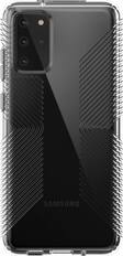 Front. Speck - Presidio Perfect Clear + Grip Case for Samsung Galaxy S20+ 5G - Clear.