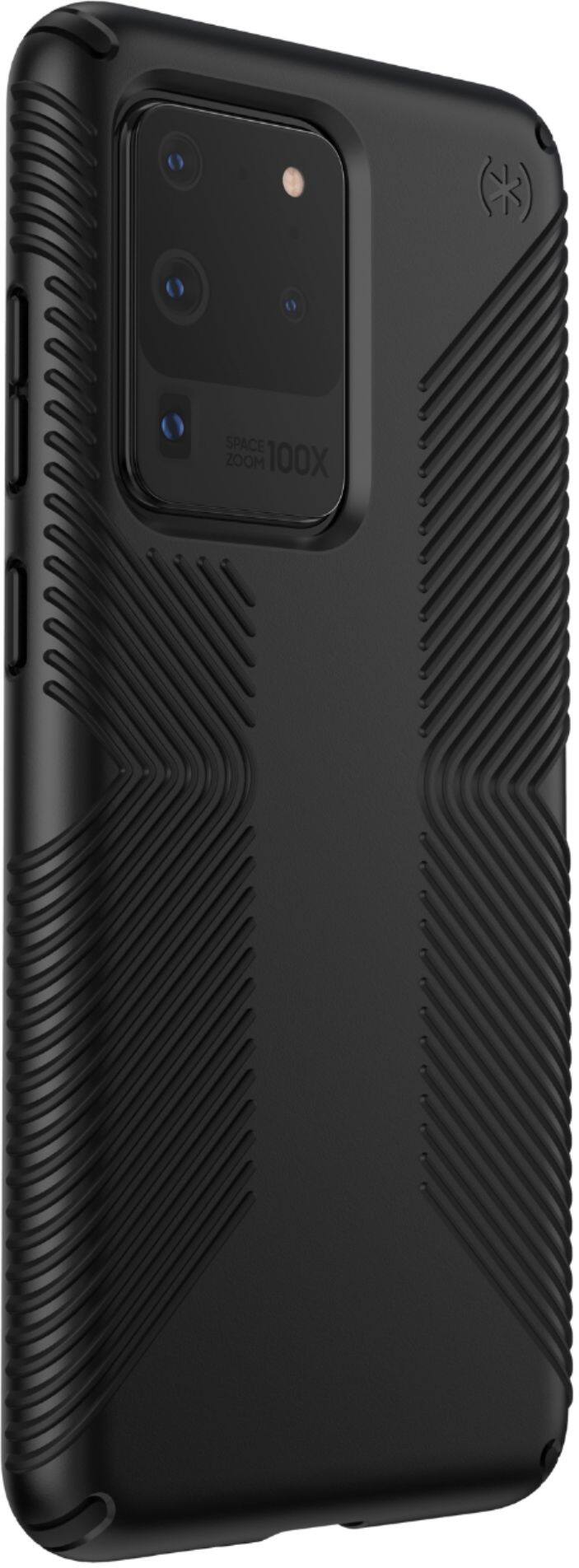 Angle. Speck - Presidio Grip Case for Samsung Galaxy S20 Ultra 5G - Black/Black.