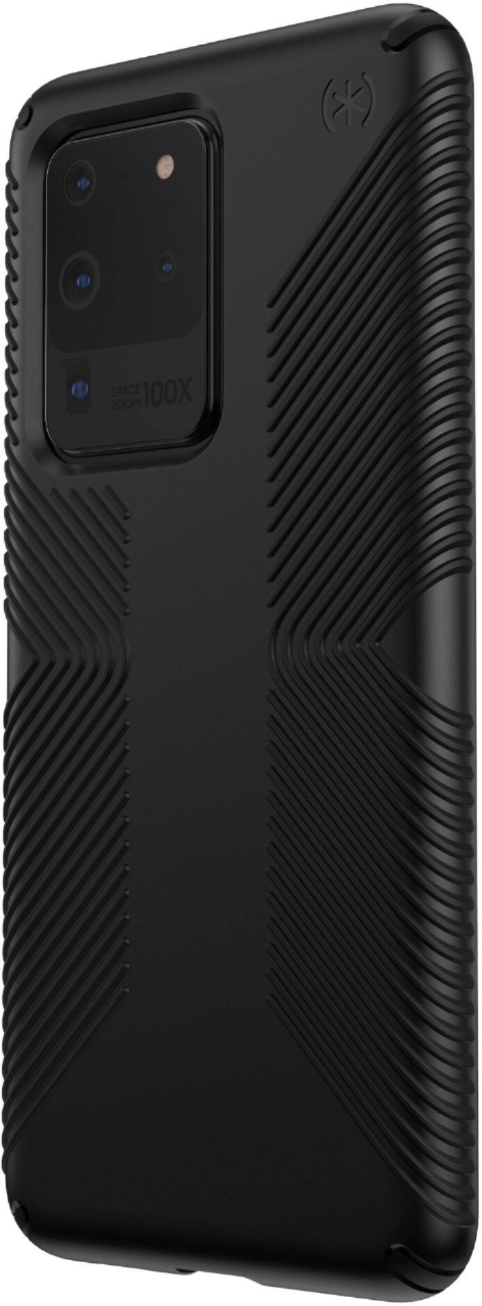 Left. Speck - Presidio Grip Case for Samsung Galaxy S20 Ultra 5G - Black/Black.