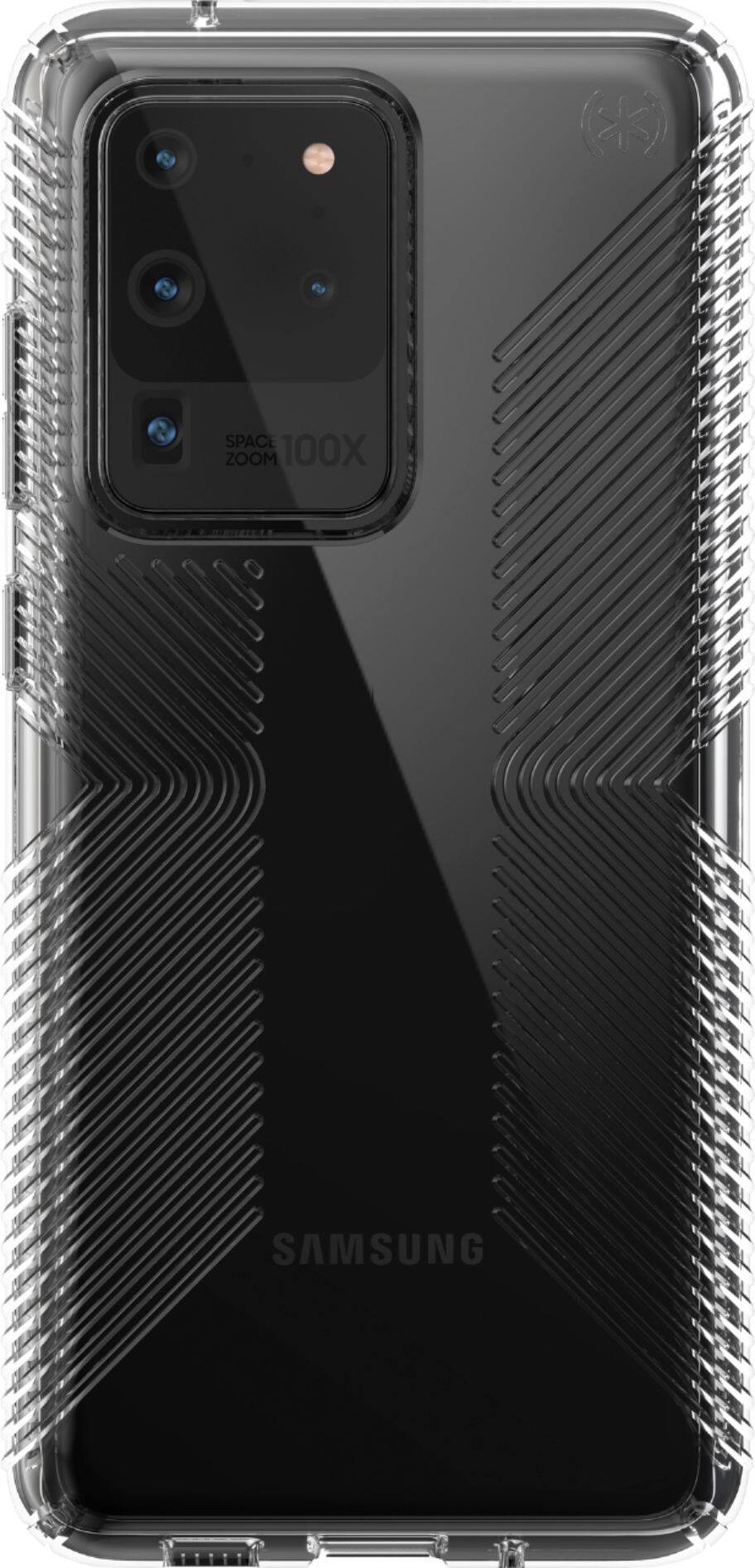 Front. Speck - Presidio Perfect Clear + Grip Case for Samsung Galaxy S20 Ultra 5G - Clear.