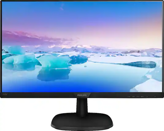 Front. Philips - V-line 24" IPS WLED Monitor (DisplayPort VGA, HDMI) - Textured Black.