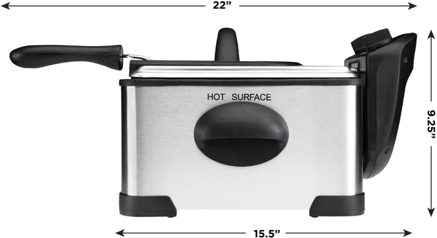 Alt View 11. Chefman - Chefman XL 4.5 Liter Deep Fryer w/ Basket Strainer - Stainless Steel.
