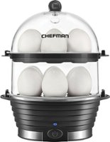 Chefman Electric Double Decker Egg Cooker - Black - Front_Zoom