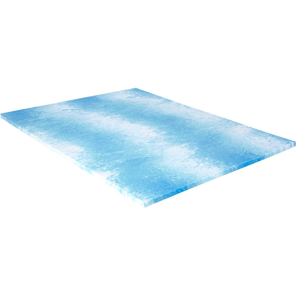Angle View: Sealy - 1.5" Chill Gel Memory Foam Extra-Long Twin Topper - Blue