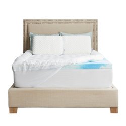 Sealy - 3 + 1 Memory Foam Topper with Fiber Fill Cover - Full - Blue - Front_Zoom