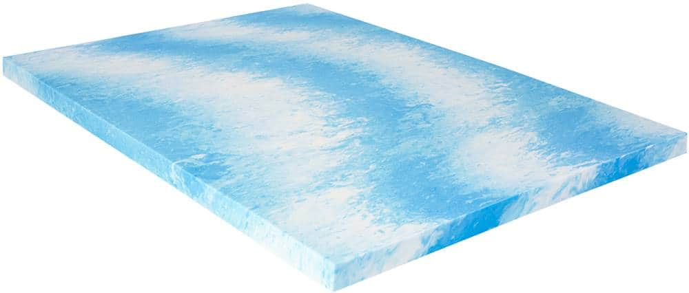 Angle View: Sealy - 3 + 1 Memory Foam Topper with Fiber Fill Cover - Twin - Blue