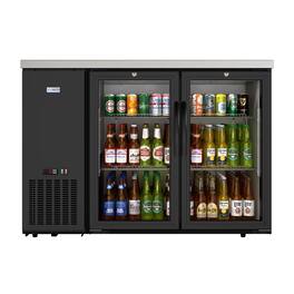 Koolmore - 47 in. Commercial Two Glass Door Back Bar Cooler Refrigerator with LED Lighting, 11 Cu. Ft Capacity - Black