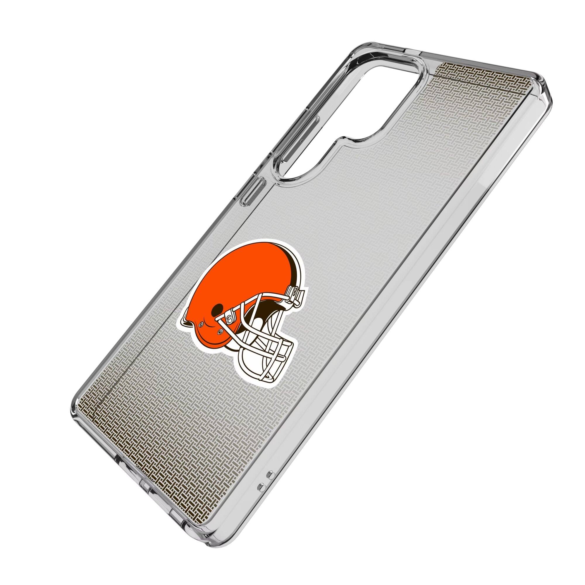 Alt View 1. Keyscaper - Cleveland Browns Linen Logo Galaxy Clear Case - S24 - Multicolor.