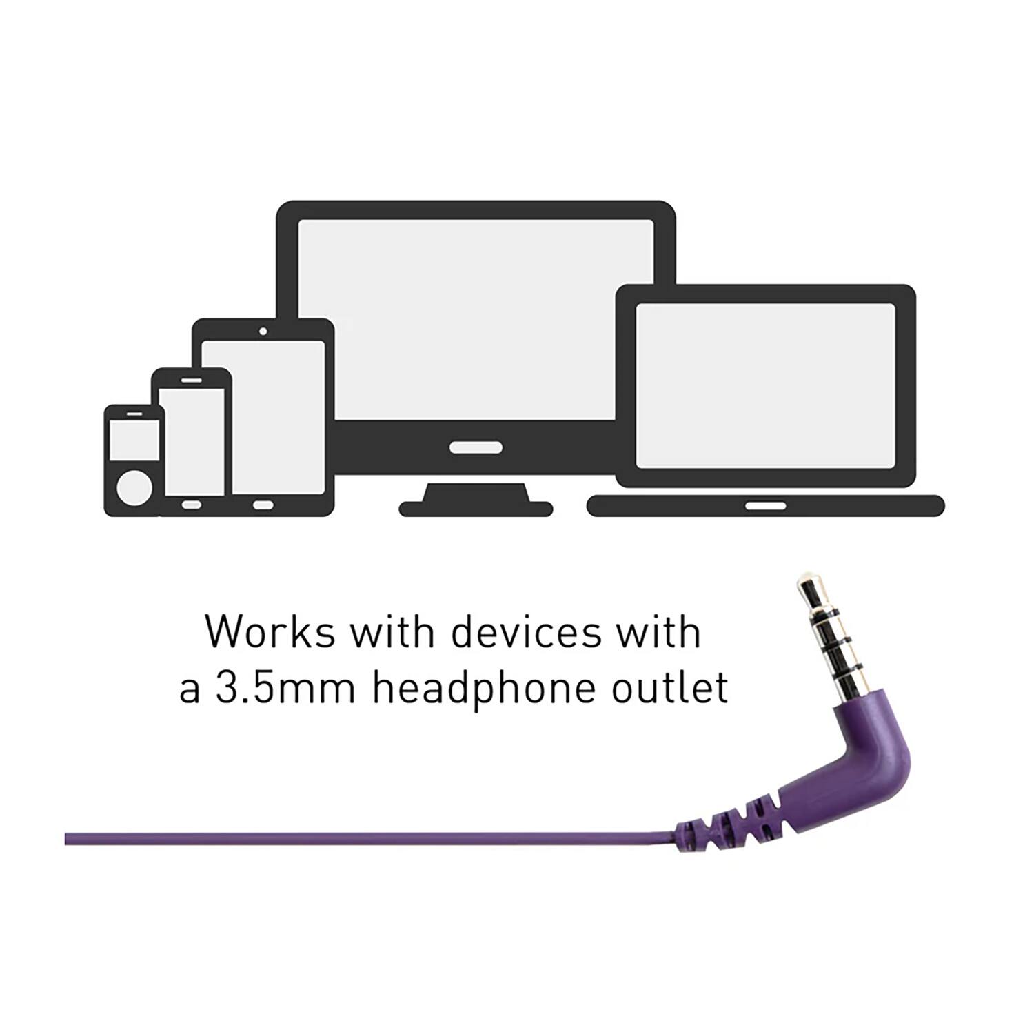 Works with devices with a 3.5mm headphone outlet