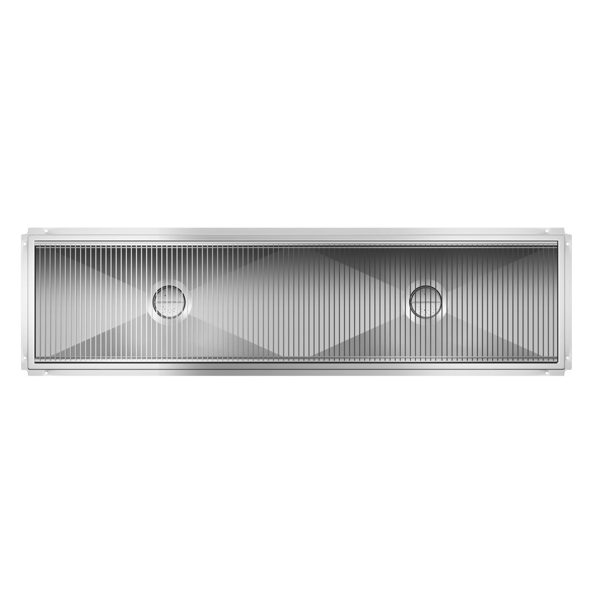 Alt View 1. Koolmore - 24" x 96" Stainless Steel Floor Trough Drain, 14-Gauge with Subway-Style Grating & Removable Drain Basket, NSF Listed - Stainless-Steel.