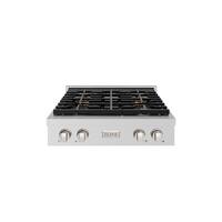 ZLINE - 30 in. Paramount Gas Built-In Gas Cooktop with 4 Burner DuoPro Cooktop (PSRT30) - Stainless Steel - Front_Zoom