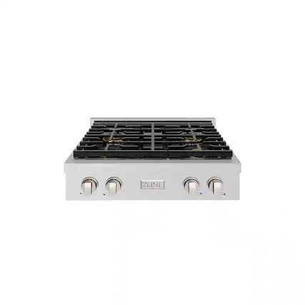 Front. ZLINE - ZLINE 30 in. Paramount Gas Built-In Gas Cooktop with 4 Burner DuoPro Cooktop (PSRT30) - Stainless Steel.