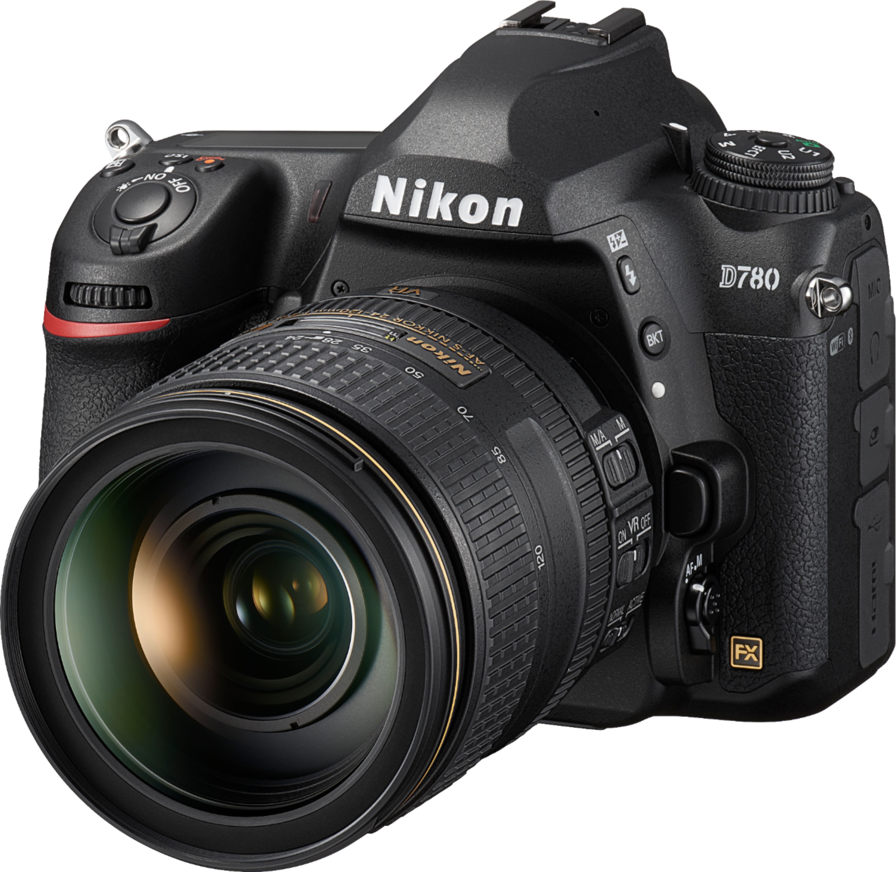 Left View: Nikon - D780 DSLR 4K Video Camera with 24-120mm Lens - Black