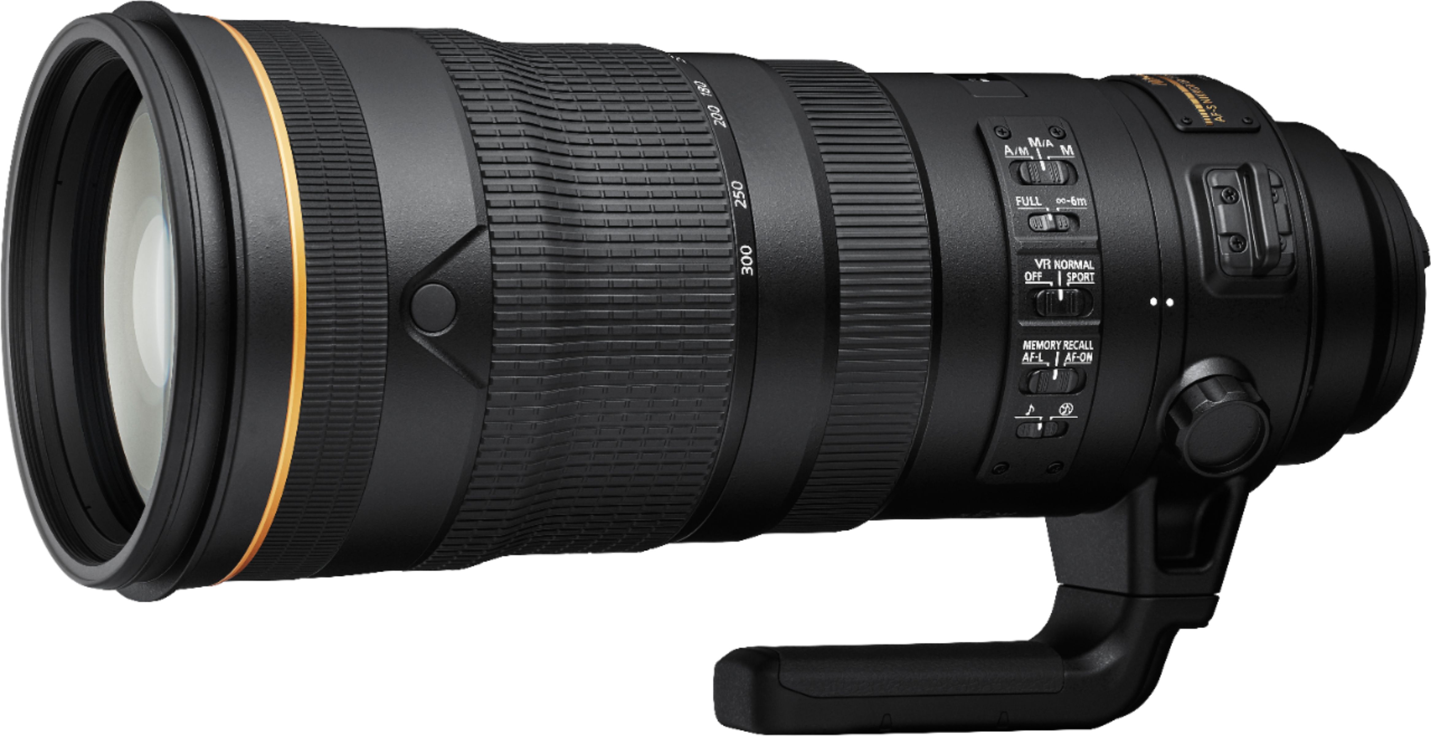 Angle View: Nikon - AF-S NIKKOR 120-300mm f/2.8 E FL ED SR VR Telephoto Zoom Lens - Black