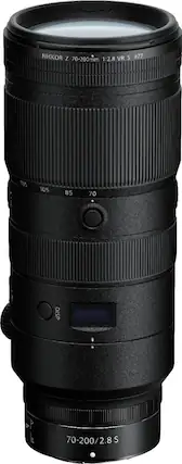 Front. Nikon - NIKKOR Z 70-200mm f/2.8 VR S Optical Telephoto Zoom Lens for Nikon Z Cameras - Black.